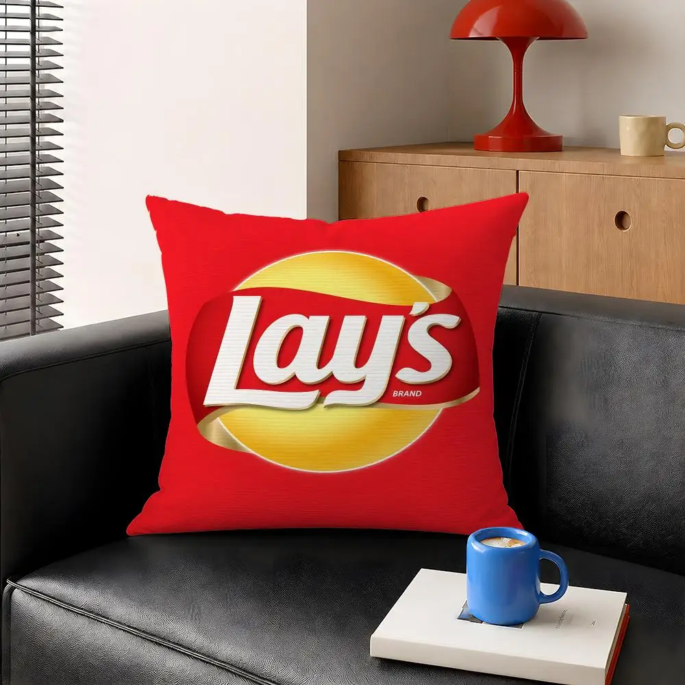 Brand Lay's Potato Chips Cushion Cover Decorative Pillowcase Soft Short Plush Cozy Durable Sofa Home Decor Items Gift