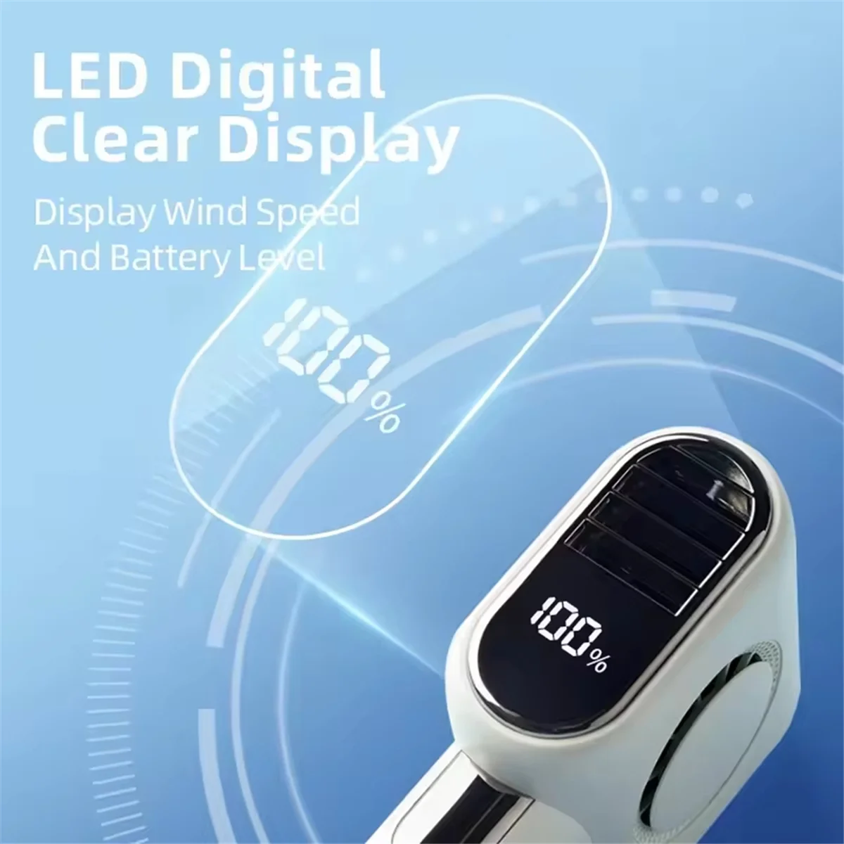 مروحة A20M هادئة صغيرة Turbo Jet بدون شفرات، منفاخ قوي 100 سرعة، 4000 مللي أمبير في الساعة، مروحة تبريد محمولة USB مع شاشة LED