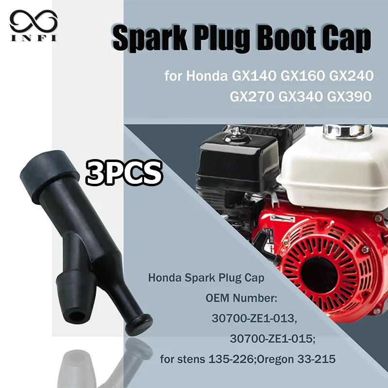 3pcs GX160 Spark Plug Boot Cap, Compatible with Honda GX Series, Fit for Champion Predator 196cc 212cc 420cc, OEM Replacement