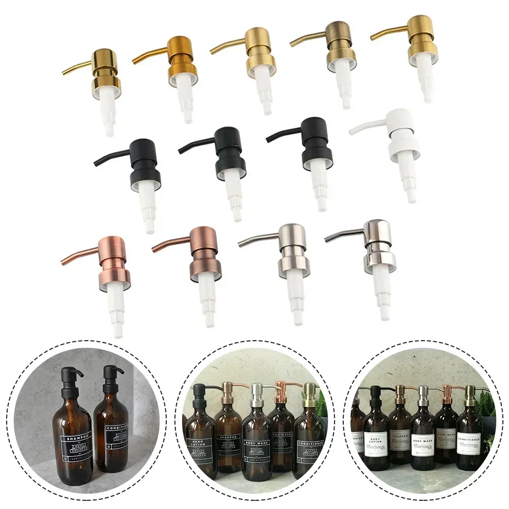 1PCS Bathroom Kitchen Liquid Soap Lotion Dispenser Pumps Head Handle Stainless Steel Pump Head For Hand Press Dispenser Bottle