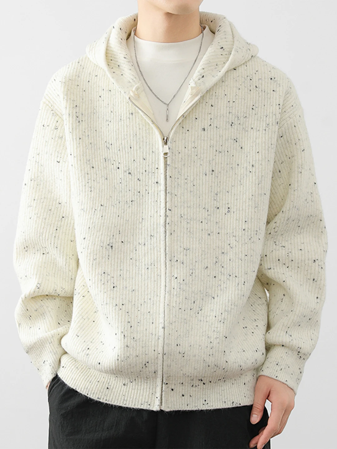 

Свободный вязаный кардиган-куртка мужской осенне-зимний новый, с капюшоном, в стиле оверсайз, для пар, из полиэфирного волокна