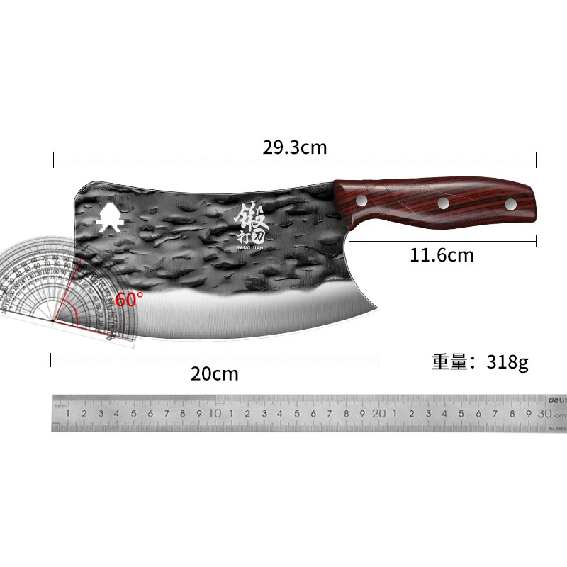 Bone-cutting knife, home use forged kitchen knife specifically, sharp kitchen knife suitable for both meat chopping and slicing.