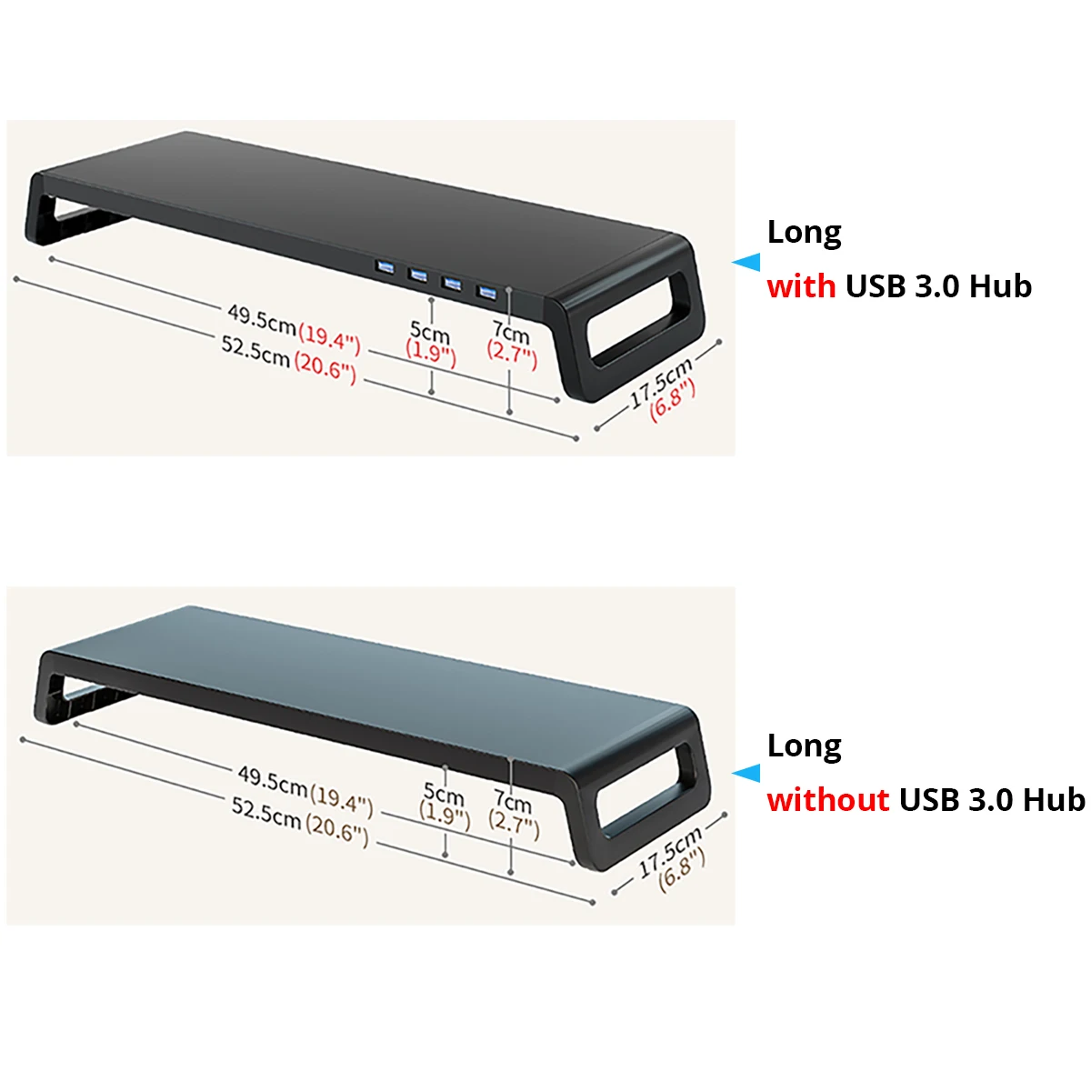 ขาตั้งจอภาพแบบมีหรือไม่มี USB3.0 Hub Notebook Macbook Desktop Monitor Riser Holder ที่เก็บคีย์บอร์ดเมาส์ลดความเครียดของคอ