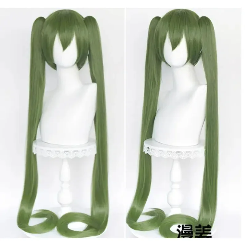 Vocaloid Miku Cosplay Peruca Anime Ano Novo Natal Festa de Halloween Longo Kimono Perucas Verdes