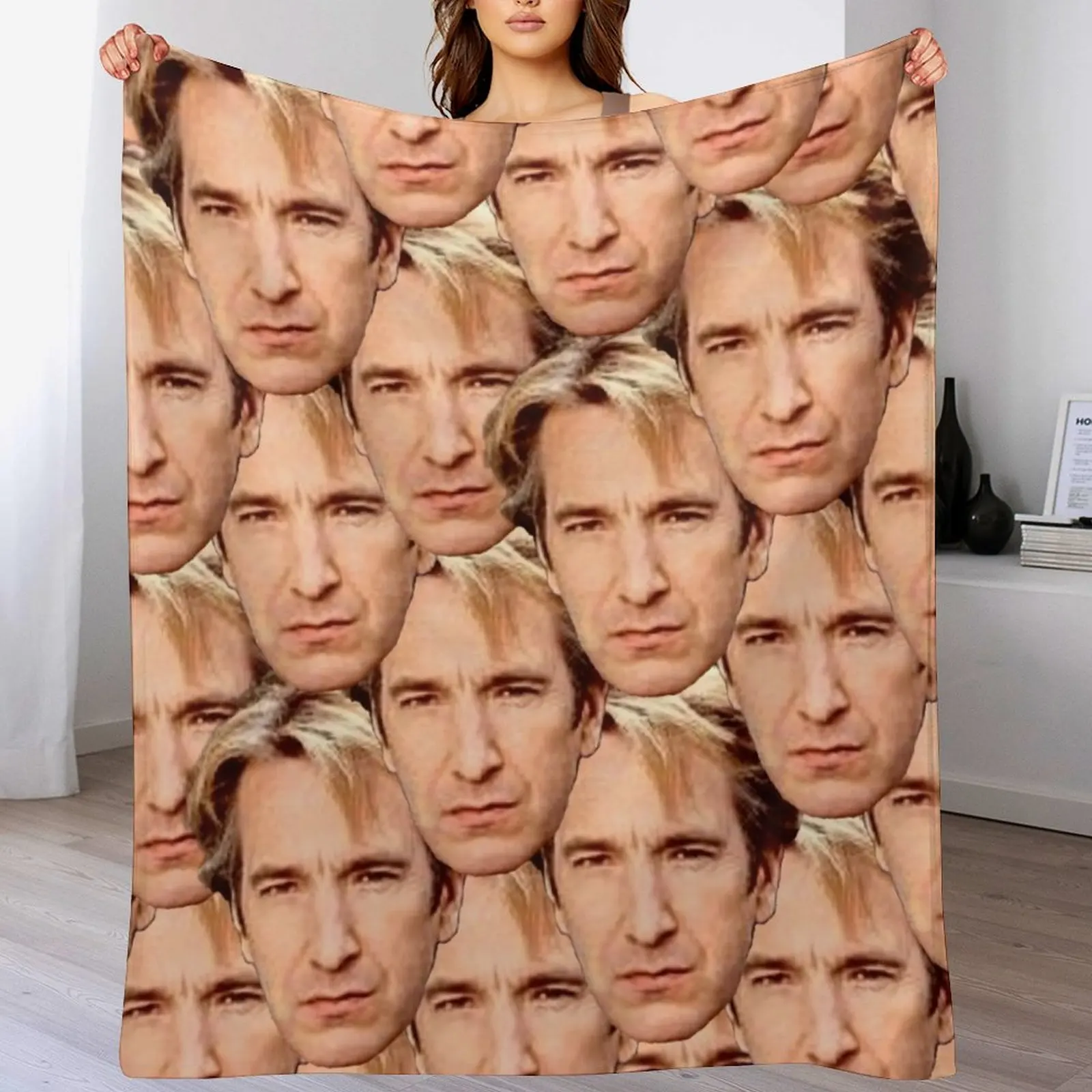 Alan Rickman face Throw Blanket Decorative Soft Throw Blanket for Couch Sofa