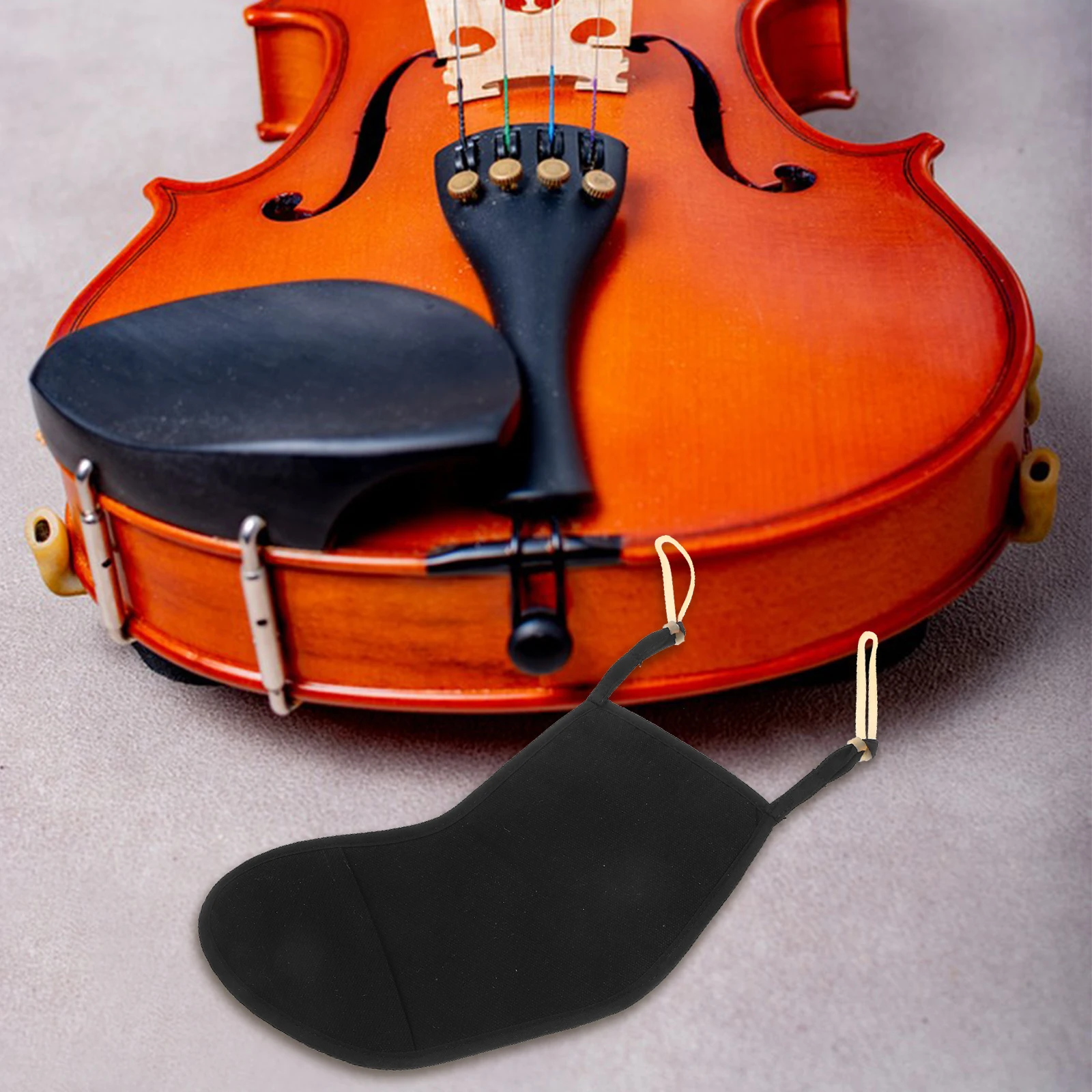 

Violin Chin Rest Replacement Accessory Black Chinrest Pad Parts Semicircle Shoulder