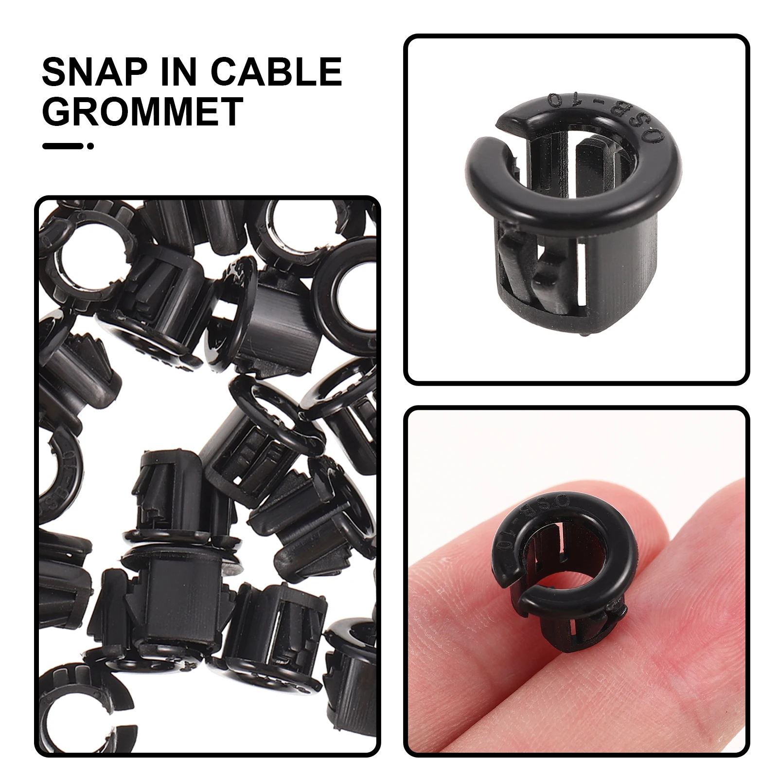 

50pcs Snap Bushing Cable Mounting Grommets Wire Hole Protectors PA66 Easy Install Vibration Absorbing Insulated