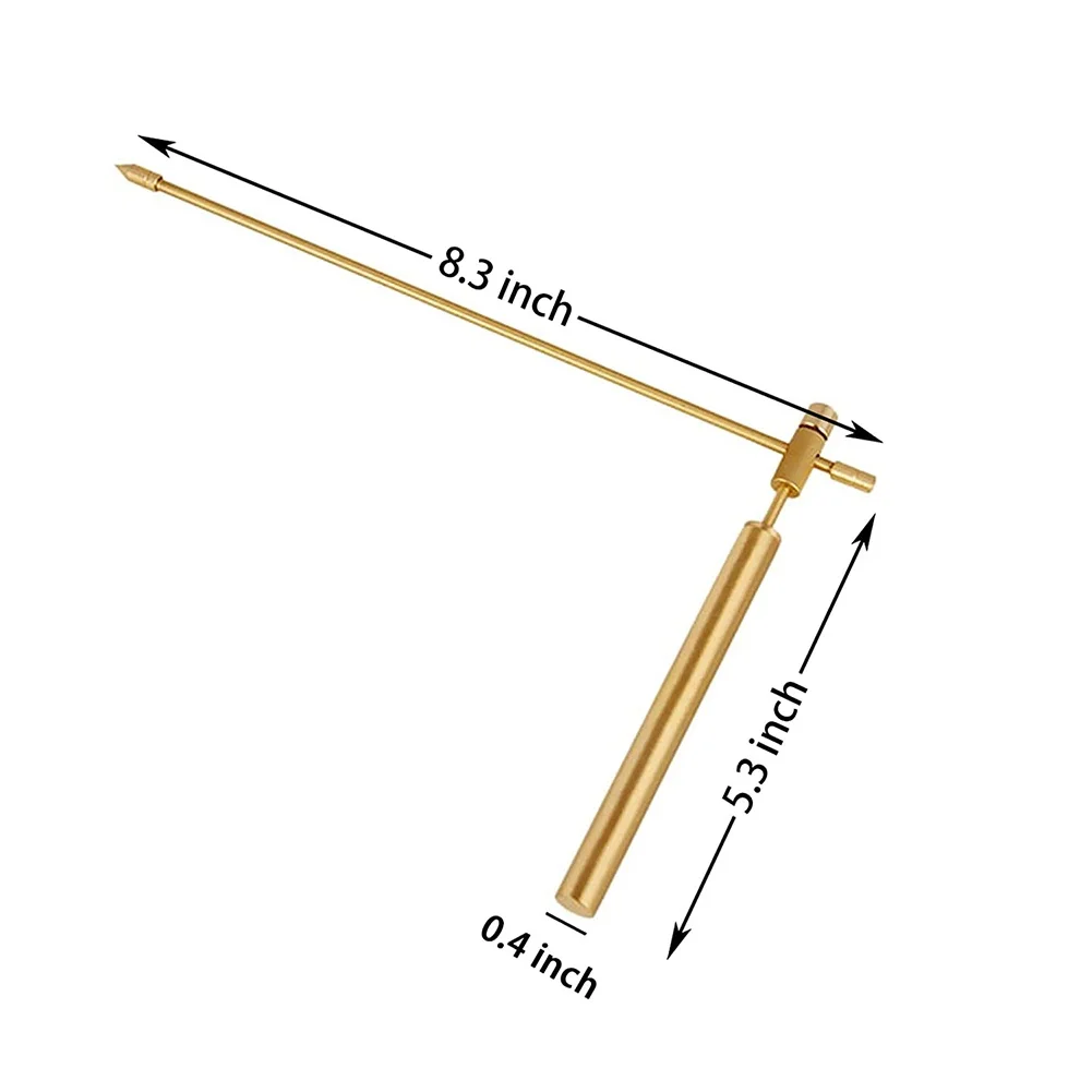 2PCS 99.9% Pure Copper Dowsticks For Treasure Hunting Divination Tools Gold Metal Probe 8.85x2.36x1.77 Inches Measuring Tool