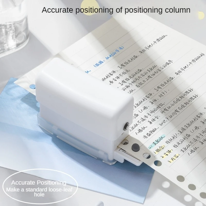 Mini 6 Hole Punch DIY Hole Punching Detection Book Macaron Five-Color Optional Page Stitcher School Office Stationery