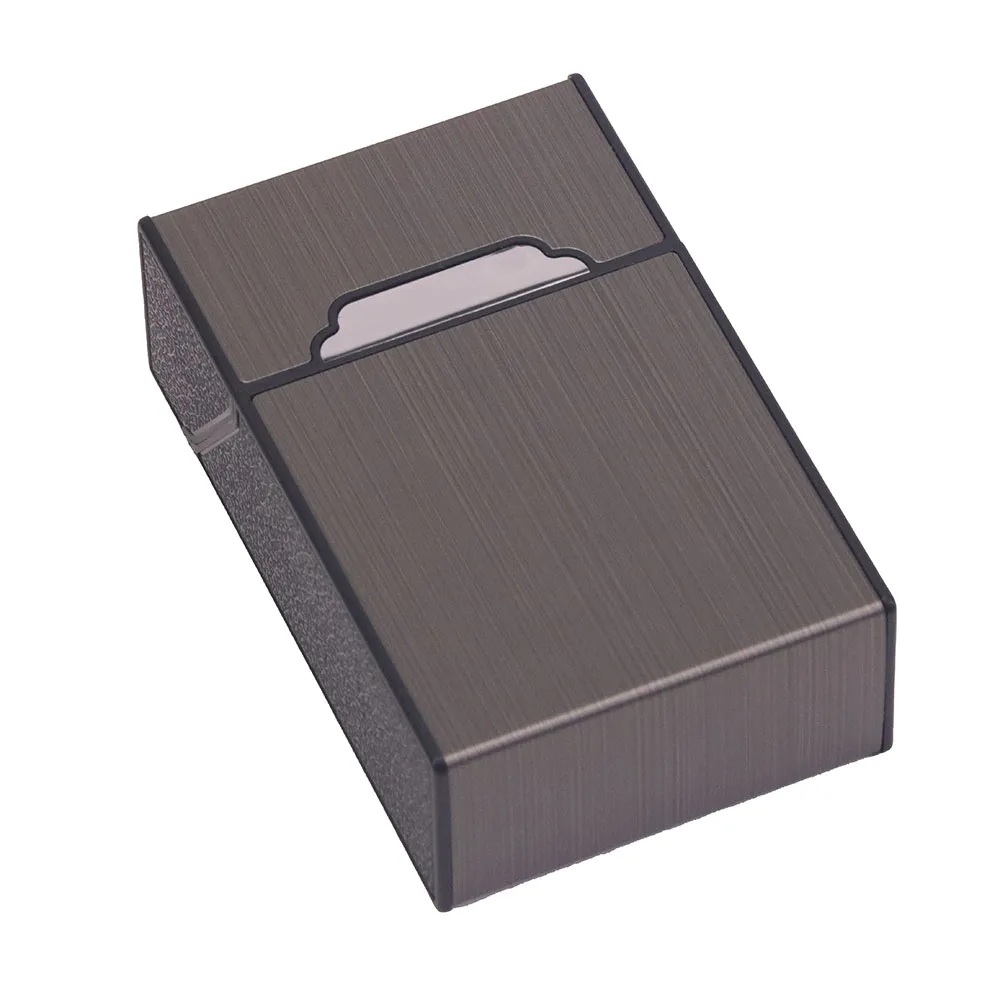 Kunststoff-Zigarettenetui (20 Zigaretten), Länge 94 mm, gebürstete Metallstruktur, Magnetschalter zum automatischen Abdichten, leicht, tragbar, druckbeständig und feuchtigkeitsbeständig, erhältlich in