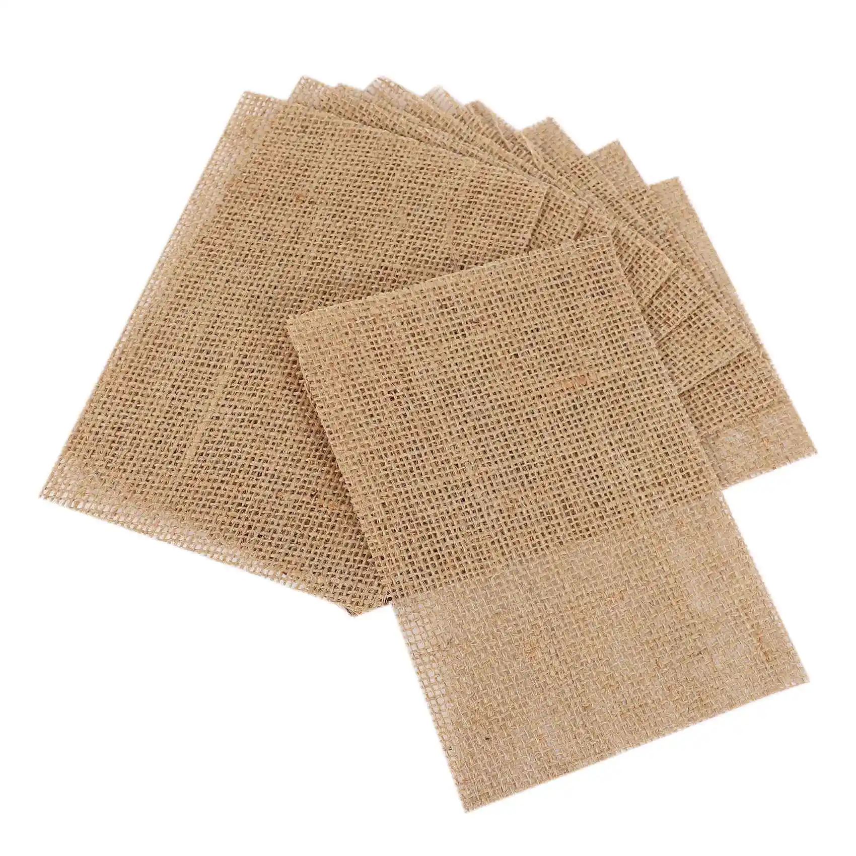 10 pcs Natural Hessian Burlap Place Mat Table Placemats Coaster Dining Decor