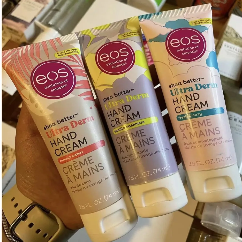 Crema de Manos Humectante EOS Shea Better - 74ml, Humectante Ultra Derm Enriquecido con Manteca de Karité, Anti-Grietas, Cuidado de la Piel, Tamaño Viaje