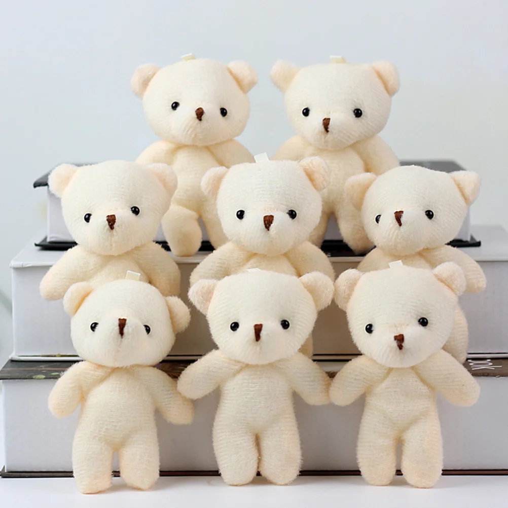 12 Pcs Bear Pendant Decor Bag Toys Key Chain Stuffed Animal Pp Cotton Keychain Child