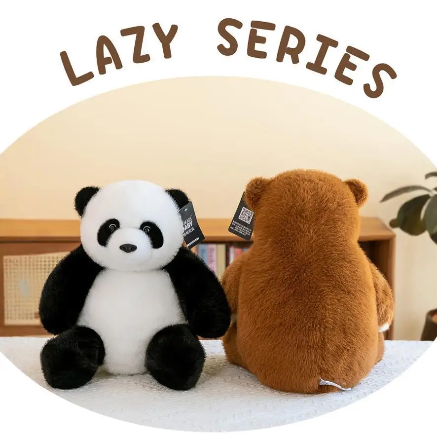 귀여운 봉제 인형 포옹용 아기 게으른 판다 인형 봉제 동물 판다 곰 인형 어린이 생일 선물 부드러운 안심 인형