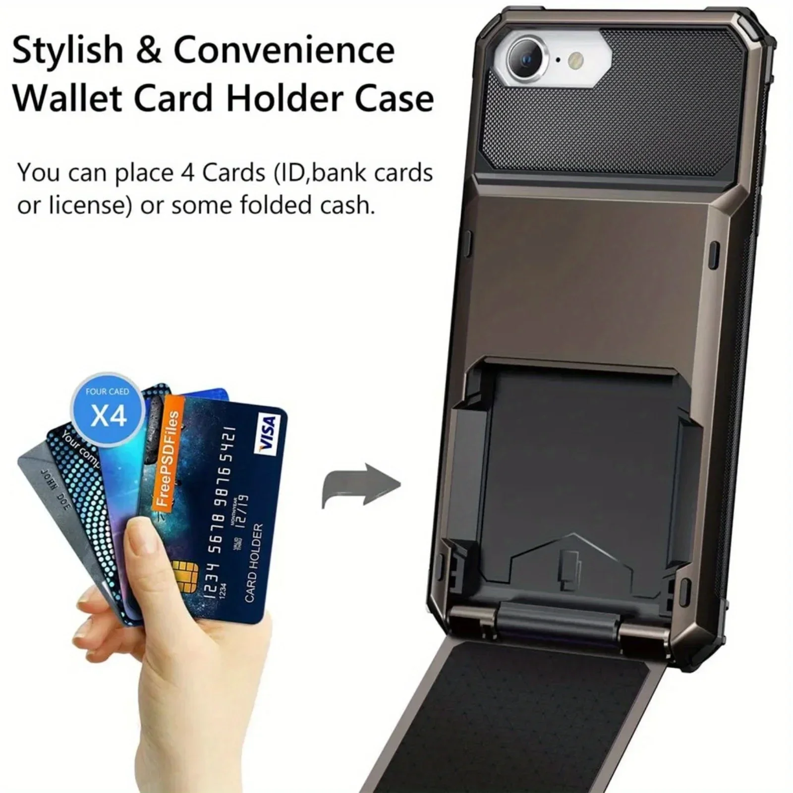 For iPhone SE 2020 2022 Case SE2 SE3 Wallet Credit Card Holder ID Slot Pocket Cover For iPhone SE 2 2020 / SE 3 2022 Coque