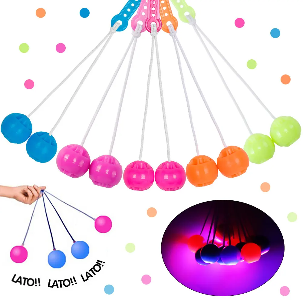 1PC Glow In The Dark LED Matic Old School Toys Latto Toy Click Clack Ball Bump Balls Clackers Decompression Pro-clackers Ball