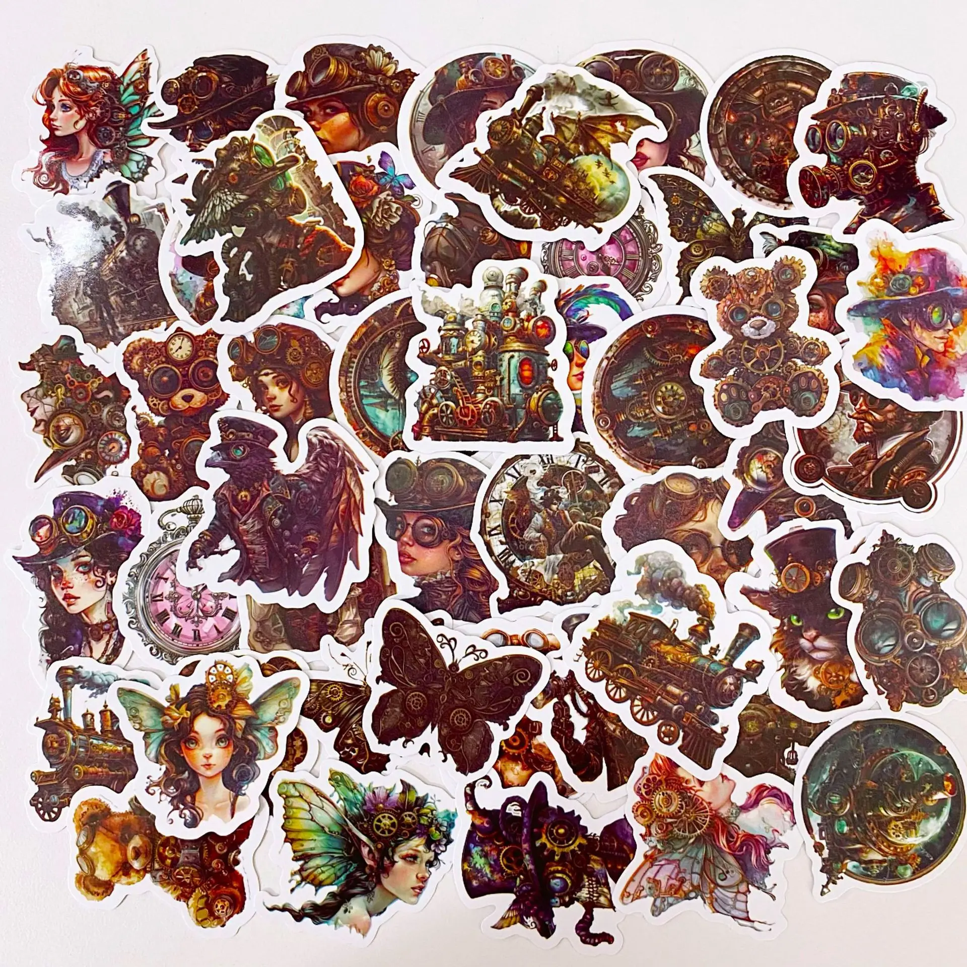 50Pc Steampunk Style Graffiti Stickers Aesthetic Cartoon Decals Laptop Luggage Skateboard Phone Sticker Kids Toys