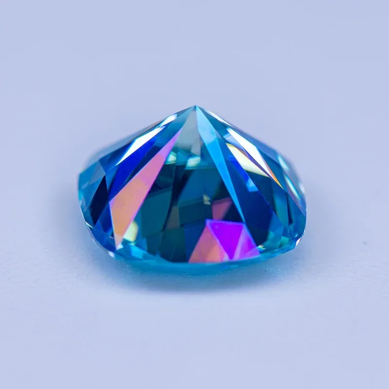 Moissanite Gemstone Cushion Cut Aquamarine Color VVS1 with GRA Certificate for Gemstone Charms Advanced Jewelry Making Materials