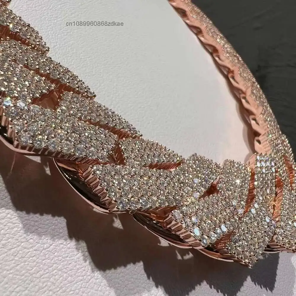 Luxury Hip Hop Luxury Miami Cuban Chain 22mm Width Three Rows Moissanites Miami Cuban Prong Set Full Iced Out Cuban Link Chain N