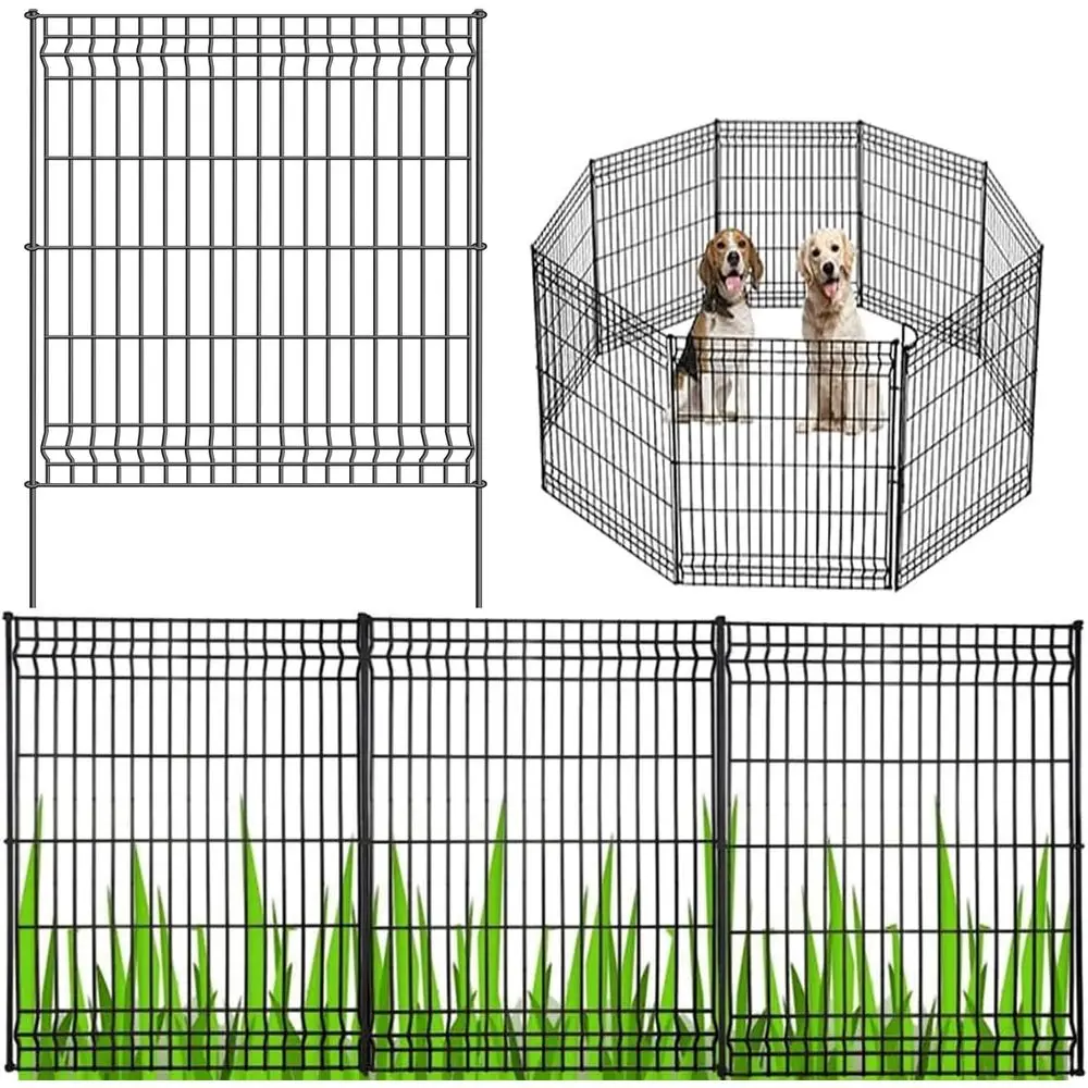 

Декоративный металлический садовый забор без копки, размером 44 дюйма (В) x 288 дюймов (Ш), с воротами, для защиты животных, для использования на улице.