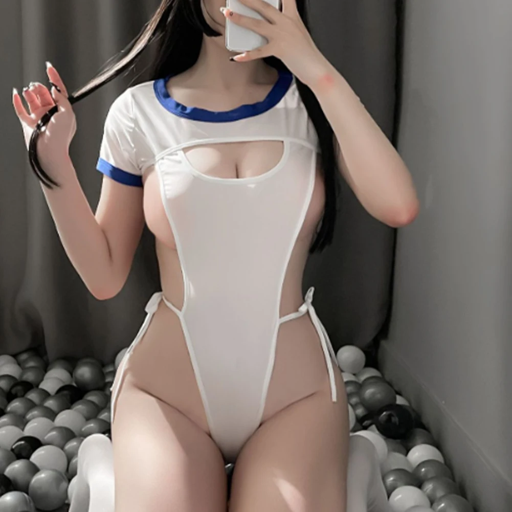 Frauen sehen durch Bodysuit Jumps uit offenen Schritt Dame hoch geschnittene Dessous offene Tasse Trikot Nachtwäsche schwimmen Cosplay Clubwear