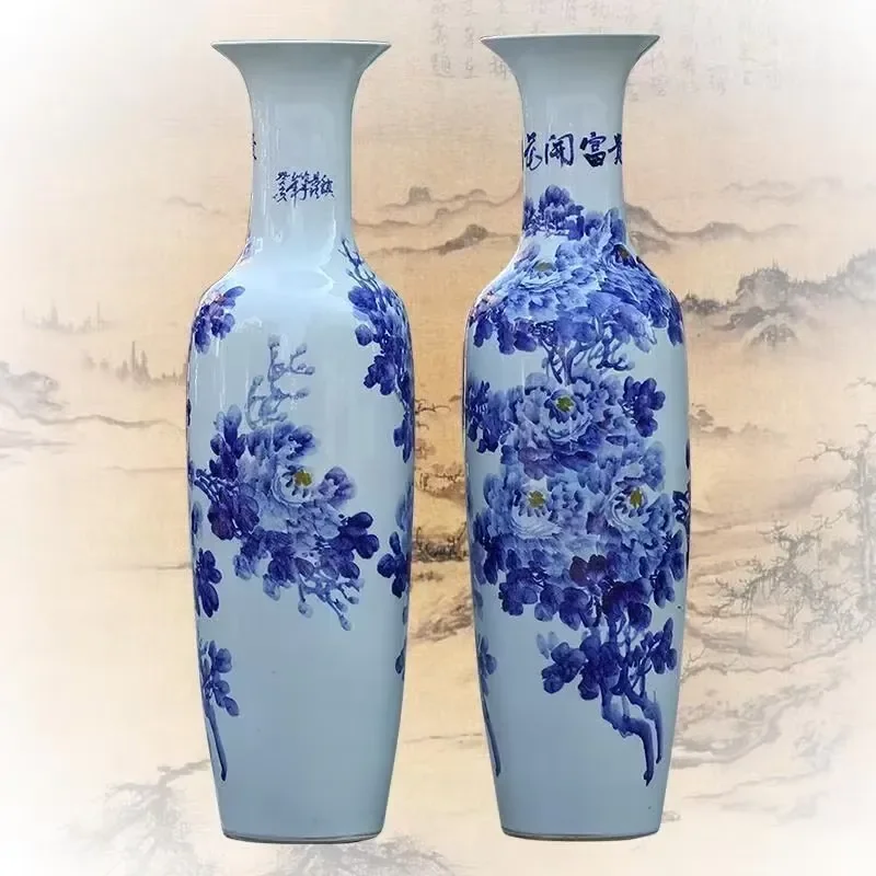 120x36cm Large Ceramic Vase Elegant Home Decor Living Room Ornament Magnificent Floor Standing Decoration for Modern Interior