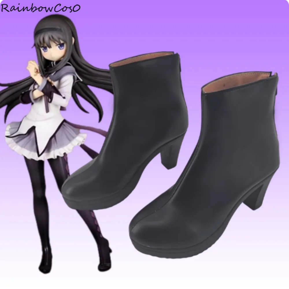 

Akemi Homura Madoka Magica Обувь для косплея Сапоги Игра Аниме Вечеринка Хэллоуин RainbowCos0 W5107
