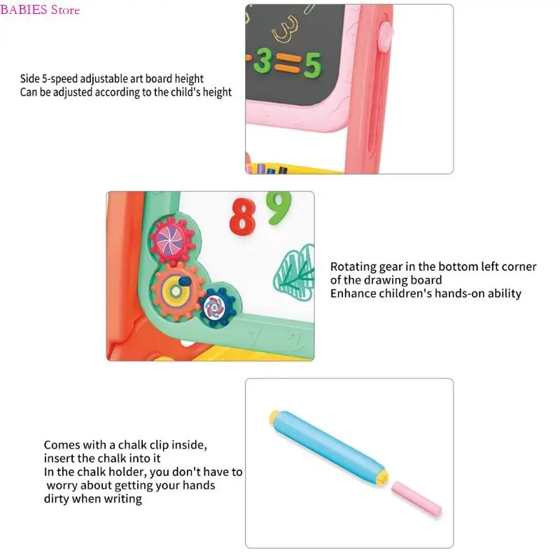 C9GB Creative Frogs Stand Drawing Board Double Sided Doodling Panel Writing Toy
