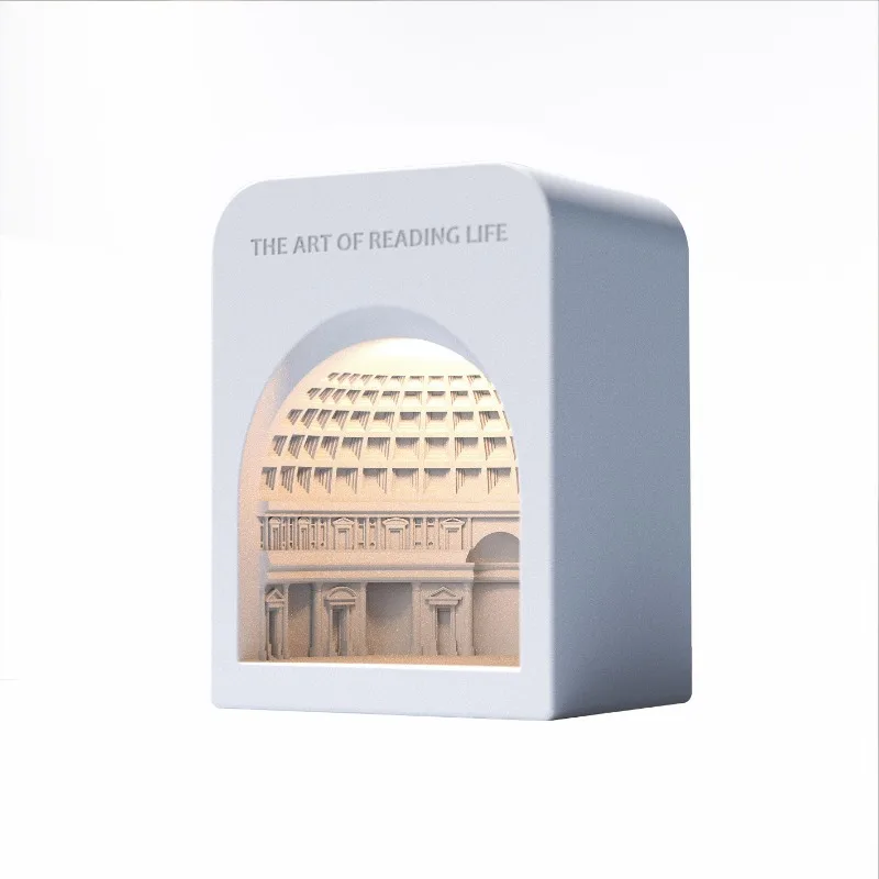 Creative gifts, Pantheon desk lamp touch bedside environment lamp, cement building decoration lamp