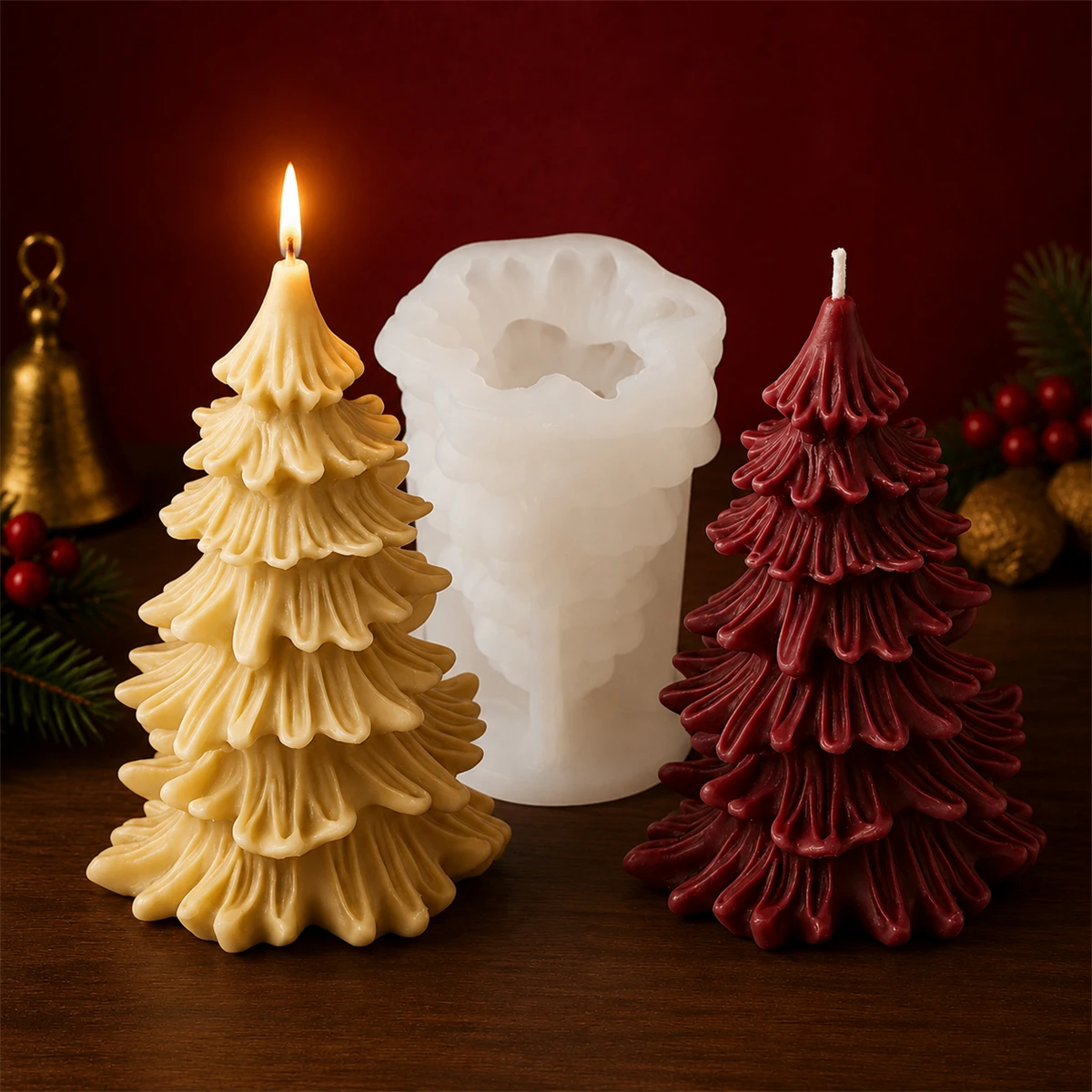 2PCS Cetakan Lilin Pohon Natal - Xmas Candle Making ulasan dan harga