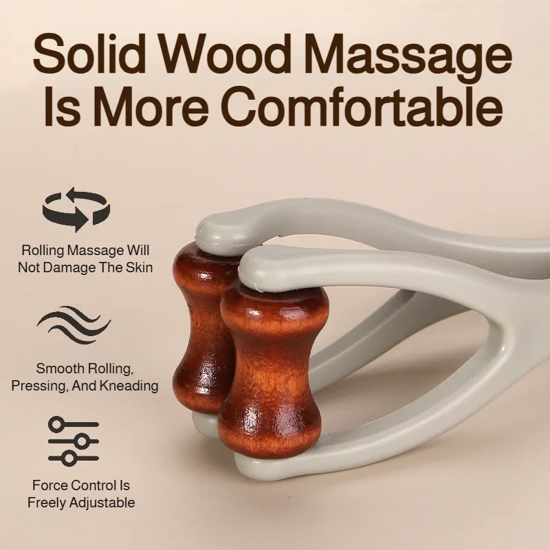 Wooden Finger Roller Massager Acupoint Relief Hand Joint Care Acupressure Massage Tool Hand Relaxation image 3
