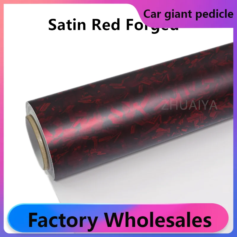 Highest quality Forged Carbon RED Fiber Vinyl Wrap film wrapping film bright 152*18m roll quality Warranty covering voiture