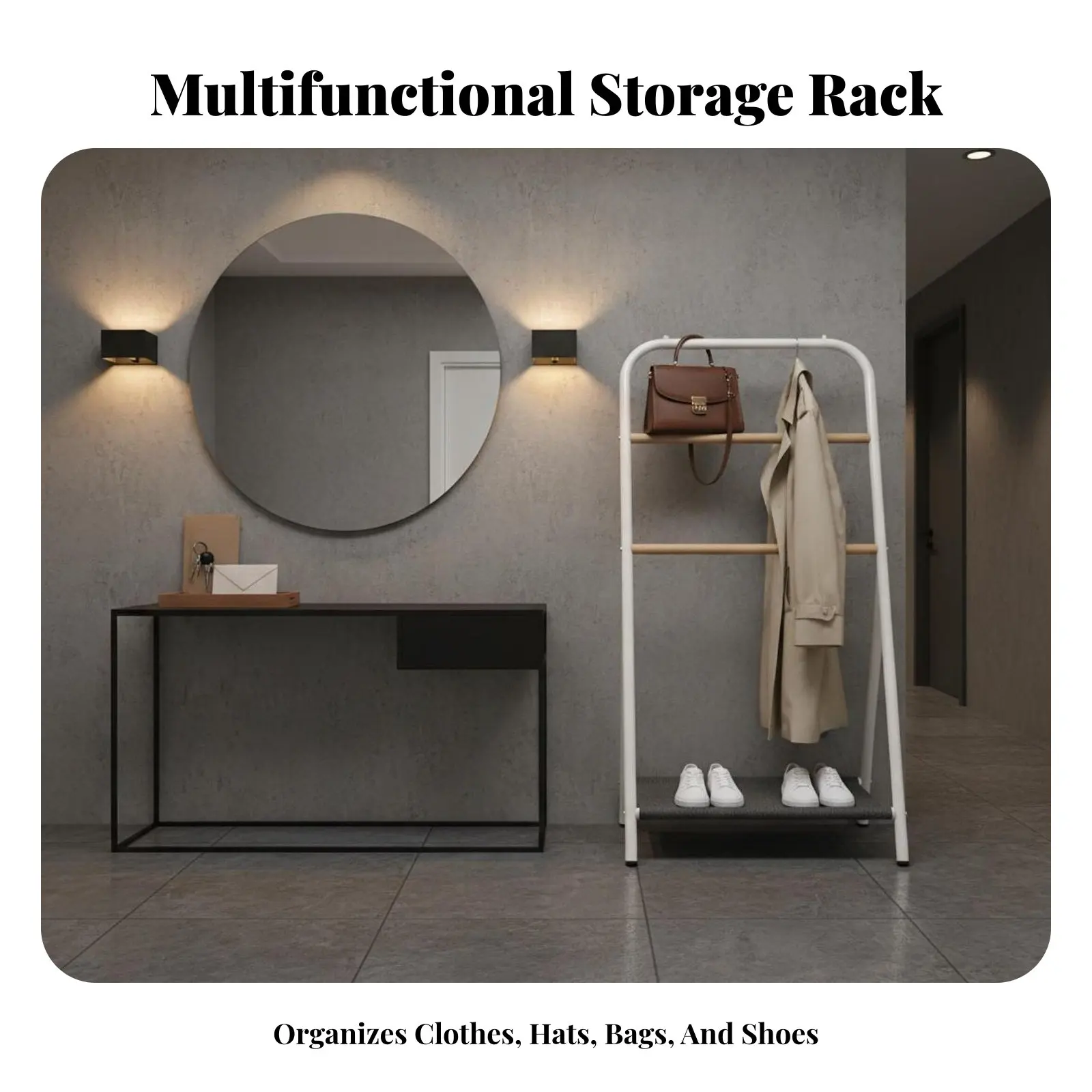 Compliindividualstarystanding Valet Rack Overnight Clothes Solution Garindividualst Stand Space-Saving Minimalist Design