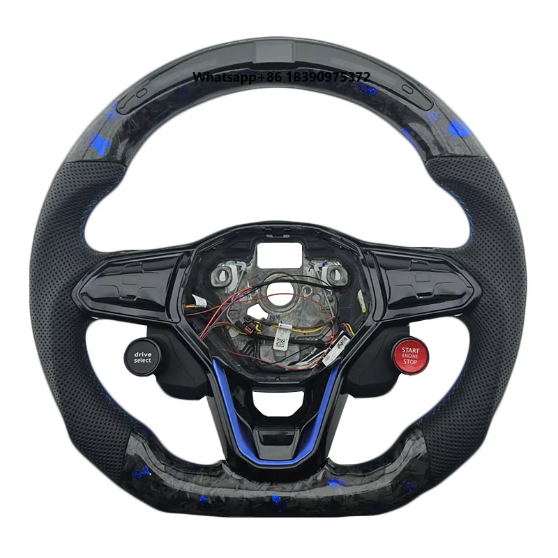 Hot Sale Forged Carbon  Leather R8 Accessories LED Steering Wheel for Steering Wheel Modification