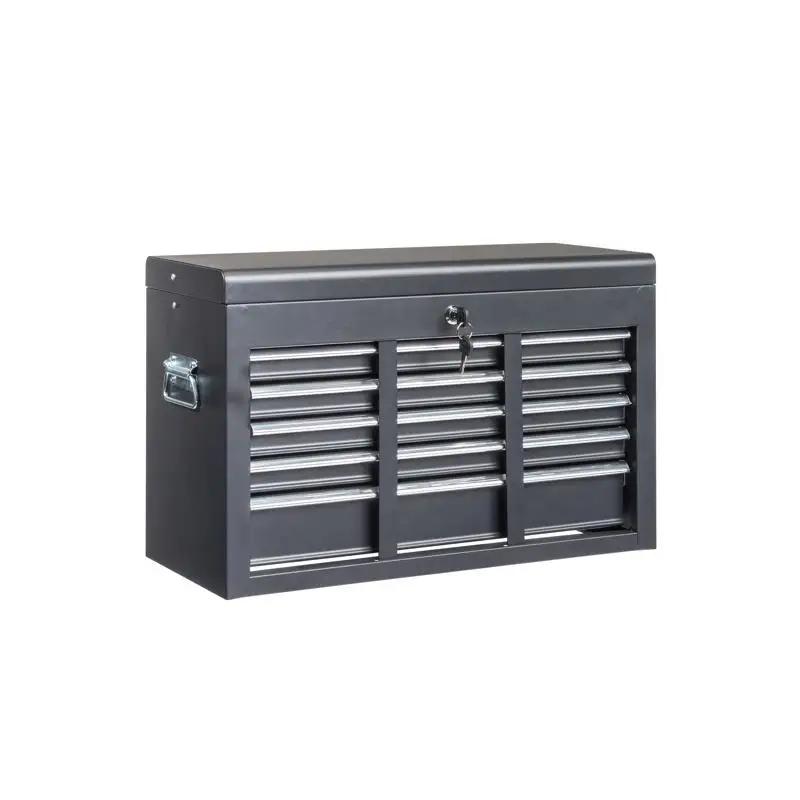 

Черный стальной ящик для инструментов — прочное хранилище для инструментов и аксессуаров, портативный дизайн, эффективно организации вашего рабочего места.