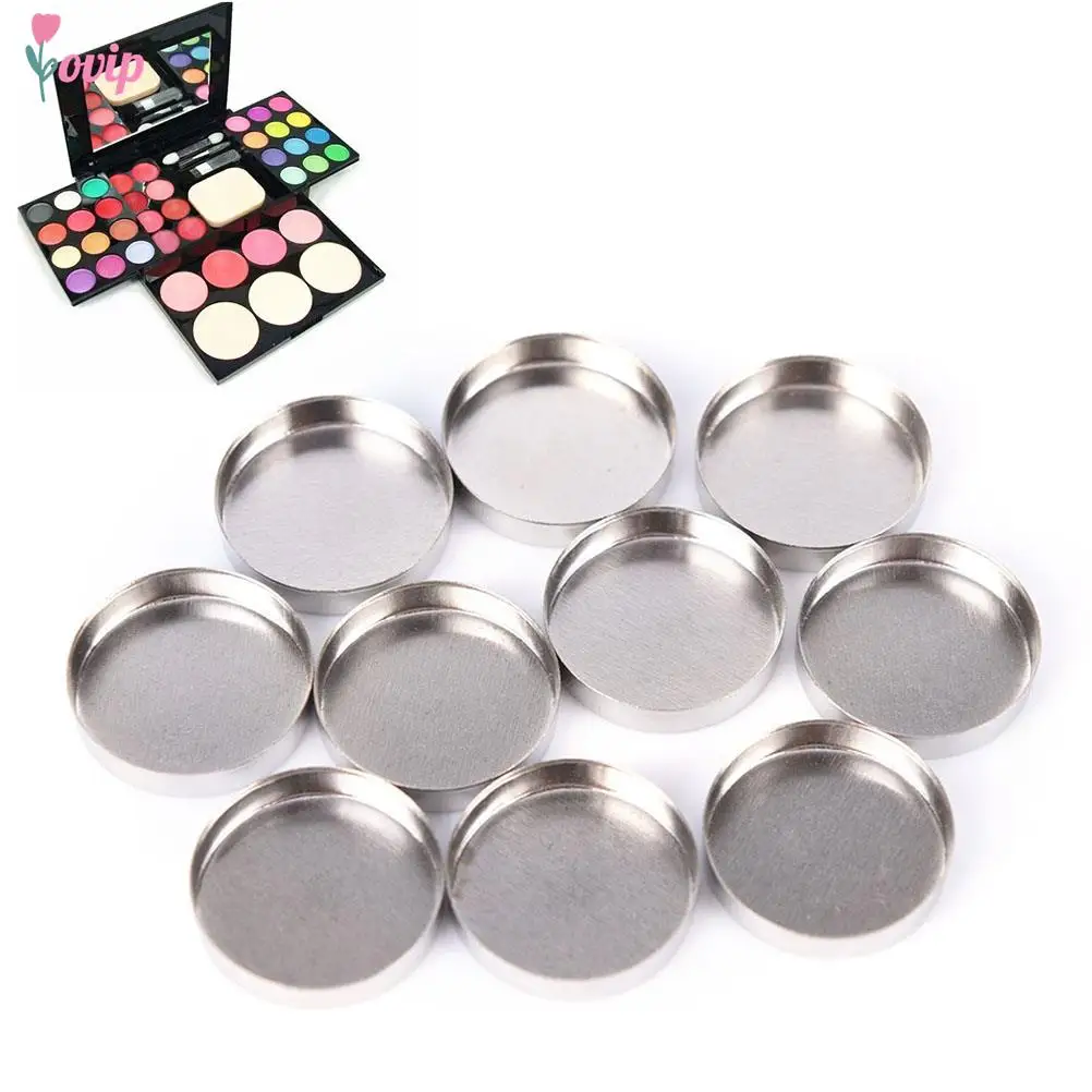 10pcs  20mm DIY Eye Shadow Container Pans Makeup Cosmetic Empty Aluminum Palette Cases Pans For Eyeshadow Makeup Tool