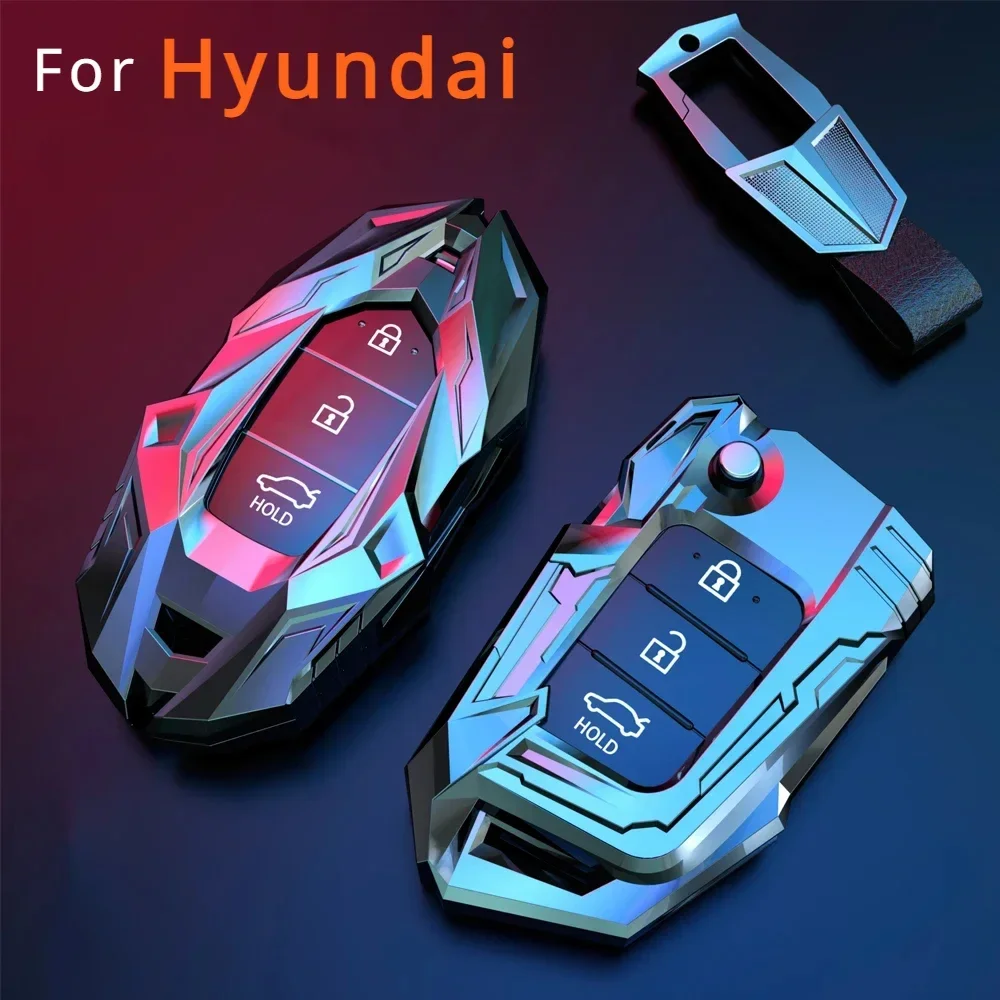 

Zinc Alloy Key Case for Car Cover for Hyundai KONA Encino Ix35 Grandeur Ig Accent Santa Palisade 2018 2019 Accessories Keychains