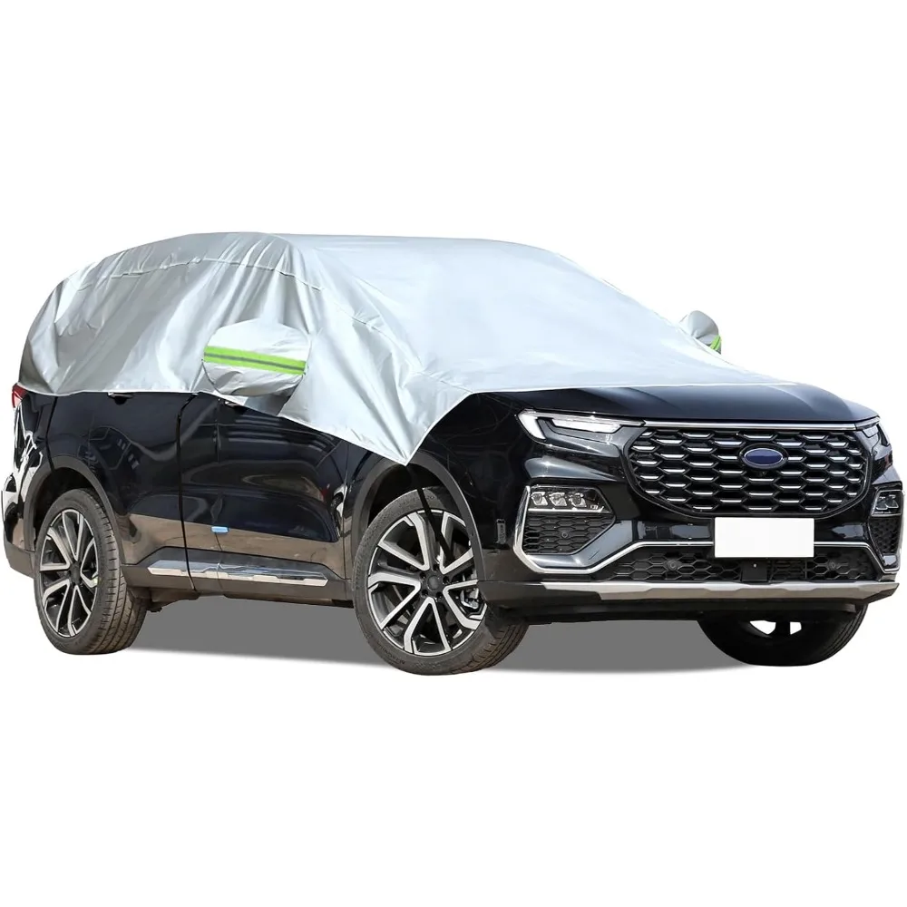

Universal SUV Half Car Windshield Cover for Ice and Snow Protection with Reflective Straps