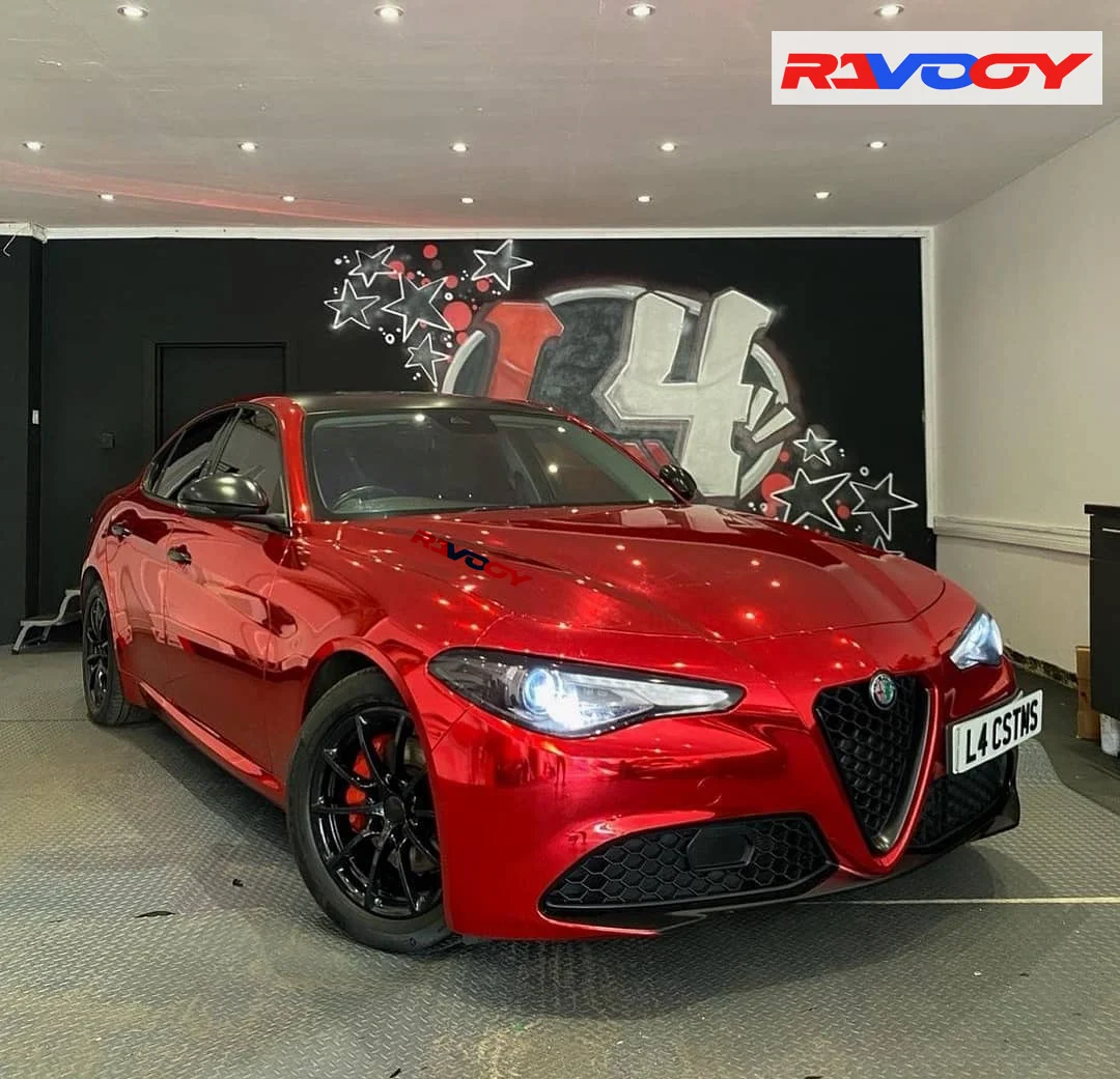 High Quality Mirror Chrome Red Vinyl Wrap Film Self-Adhesive Auto Tuning Vinyl Wrap Car & Motorcycle Stickers Durable Foil