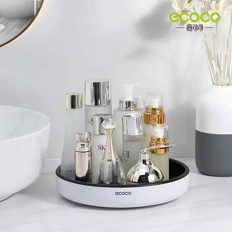 ECOCO 360 Rotating Storage Tray Box Rotating Tray Container Turntable Multifunctional Organizer Spice Rack Kitchen Shelf