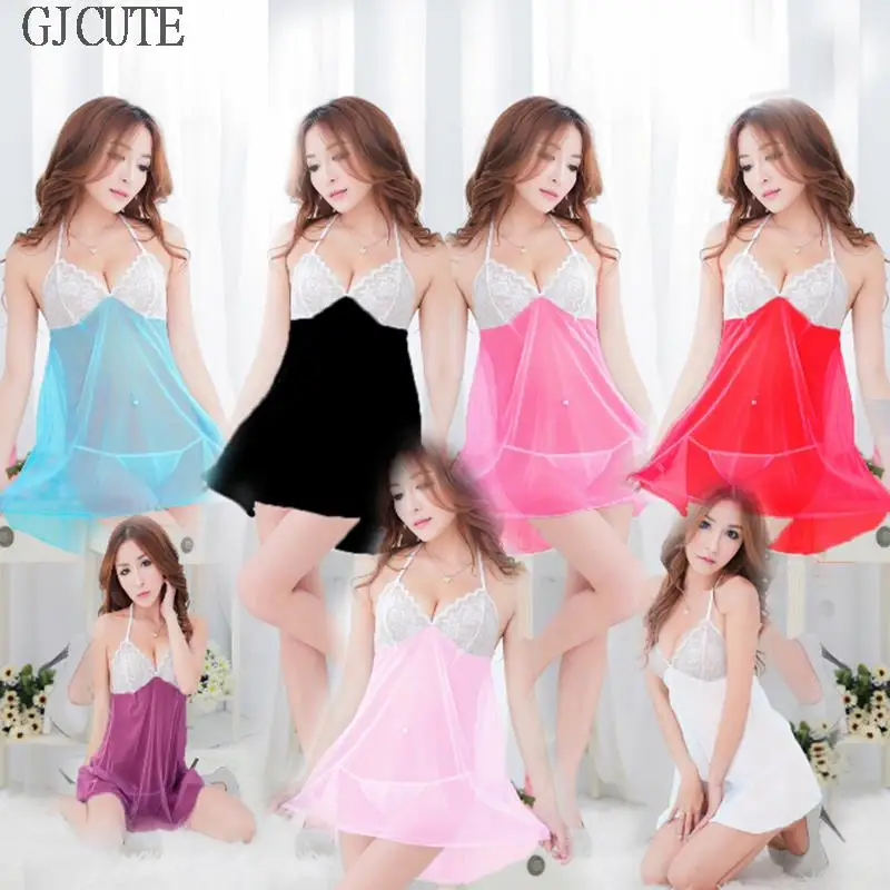 

2PCS Babydoll Lingerie Women's Lingerie Dress Set Nightwear Underwear Sleepwear