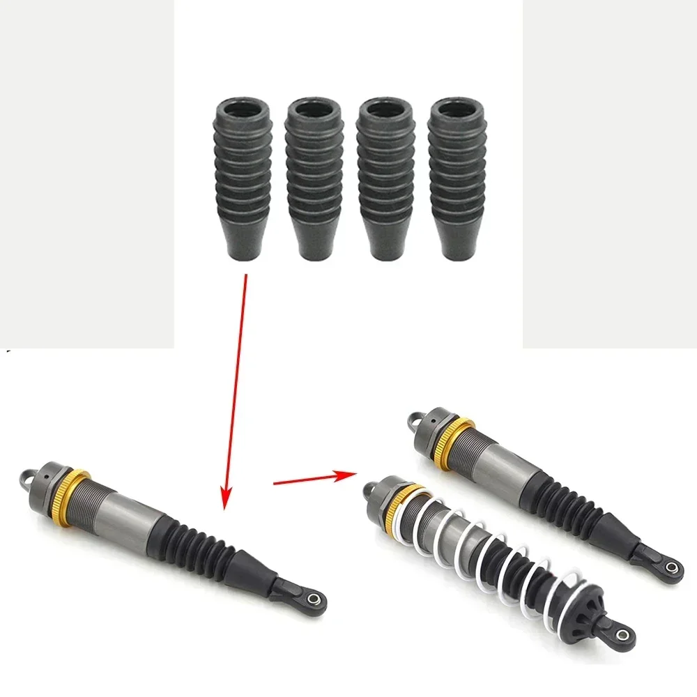 

4pcs Dust-Proof Shock Absorber Cover Absorption Guards for 1:8 Short-Course Truck HONGNOR X3E Kyosho HOBAO 8SC MT HPI TEAM