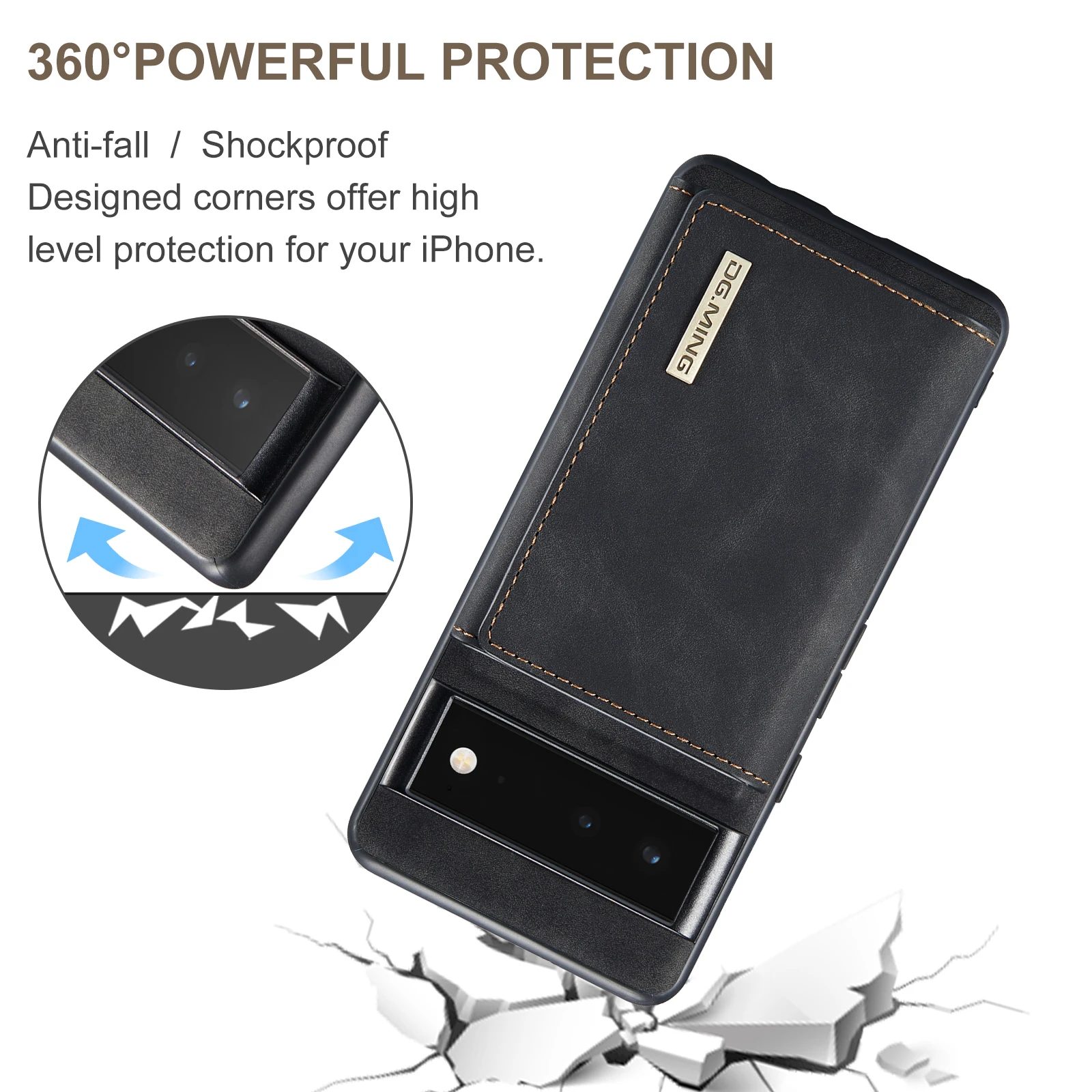 2In1 PU Leather Vintage Wallet Bag Magnetic Detachable Back Case Holder For Google Pixel 7 6 Pro 6A 5A Card Slot Kickstand Cover