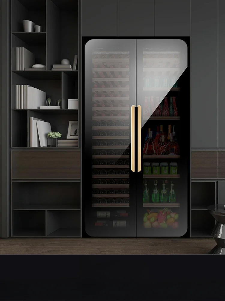 

Double-Door Wine Cabinet Constant Temperature Wine Cooler Ice Bar Home Living Room Retro Ultra-Thin Embedded