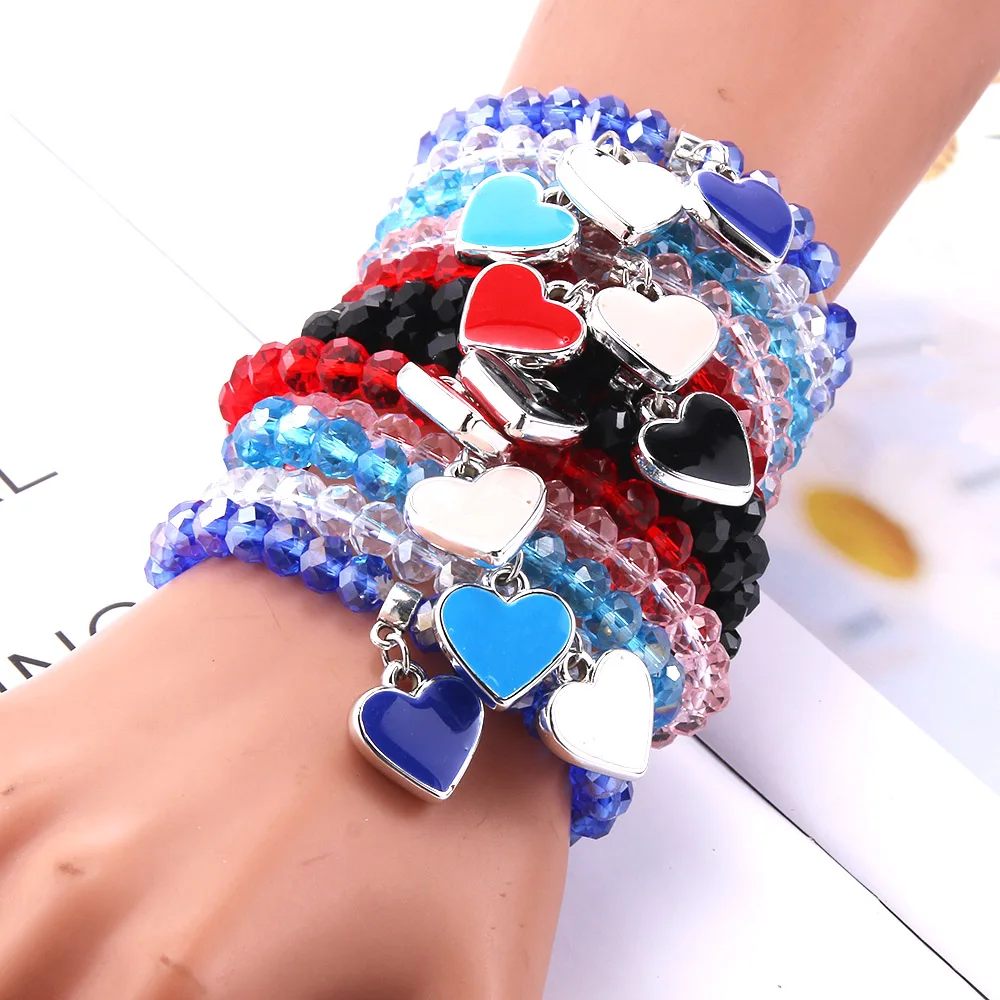 12Pcs/Lot High Quality Color Natural Stone Mixed Bracelet Wholesale Women\'s Fashion Charm Beaded Bracelet Jewelry Simple Style