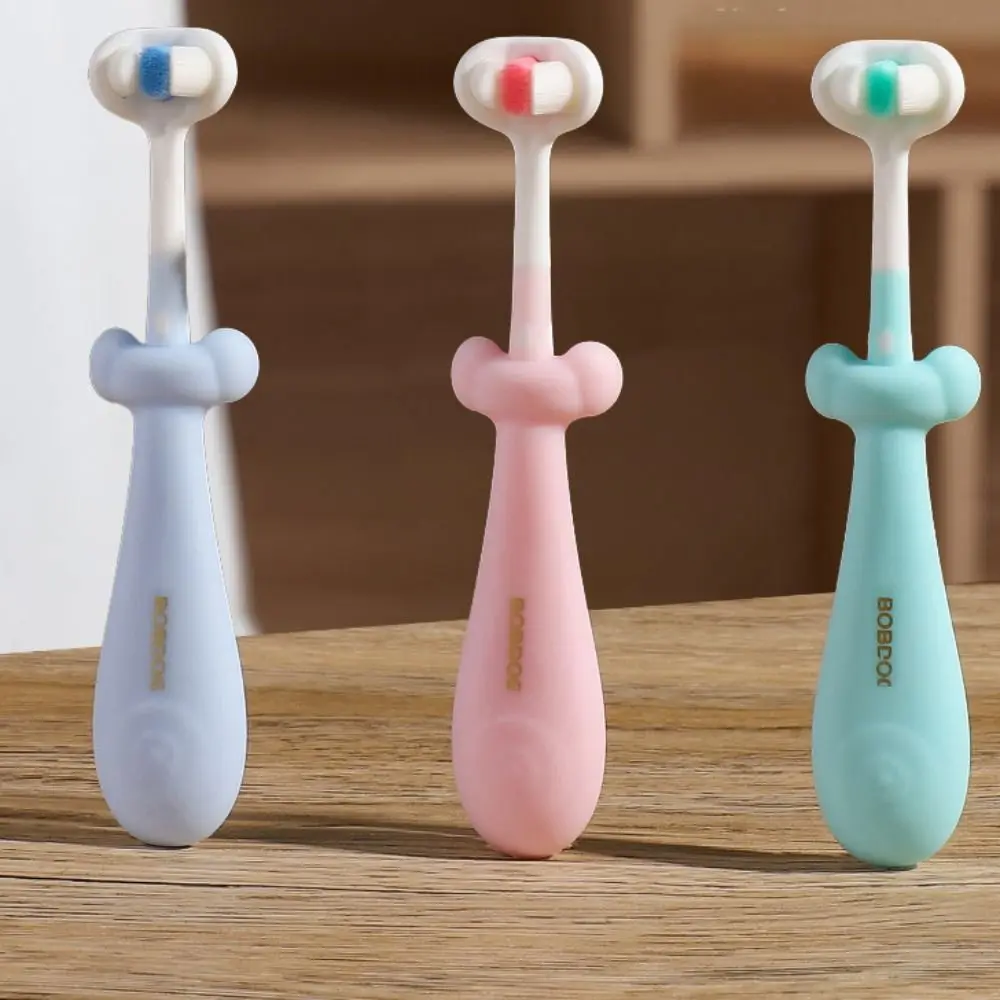 Cepillo de dientes estéreo 3D para niños, limpieza profunda envolvente de tres lados, Color caramelo, 360 grados, cuidado bucal