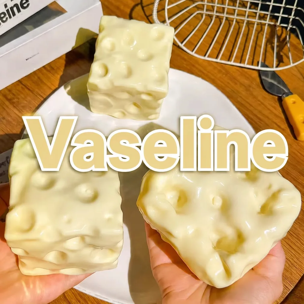 Jumbo ADHD Cheese Squishy Vaseline Filled Super Stretch Slow Rebound Fidget Toy ASMR Satisfying Squeeze Stress Relief Desk Toy
