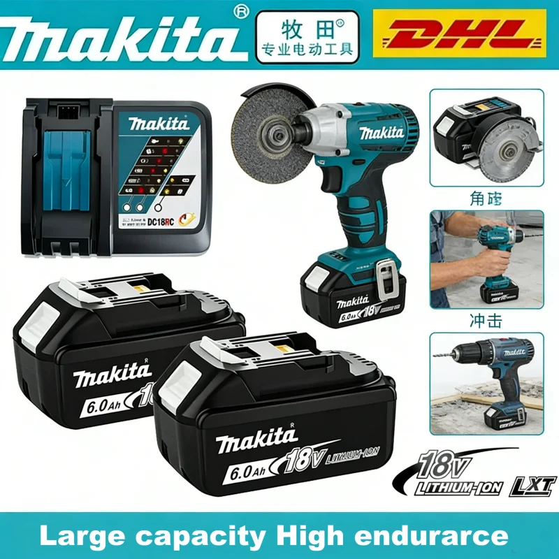 Makita 18V battery for Makita 18V 6.0AH  power tools The 18V Makita BL1860B rechargeable battery can replace BL1850B LXT400