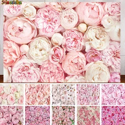 Pink Rose Flower Wall Party Banner Background Baby Shower Bridal Wedding DIY Decoration Party Backdrop Valentine's Day Photozone