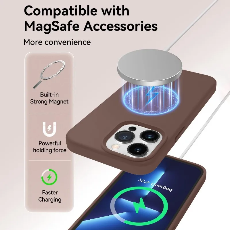 for Magsafe Phone Case For iPhone 15 14 16 Plus 13 12 11 Pro Max Wireless Charging Silicone Soft Anti impact Colorful Cover